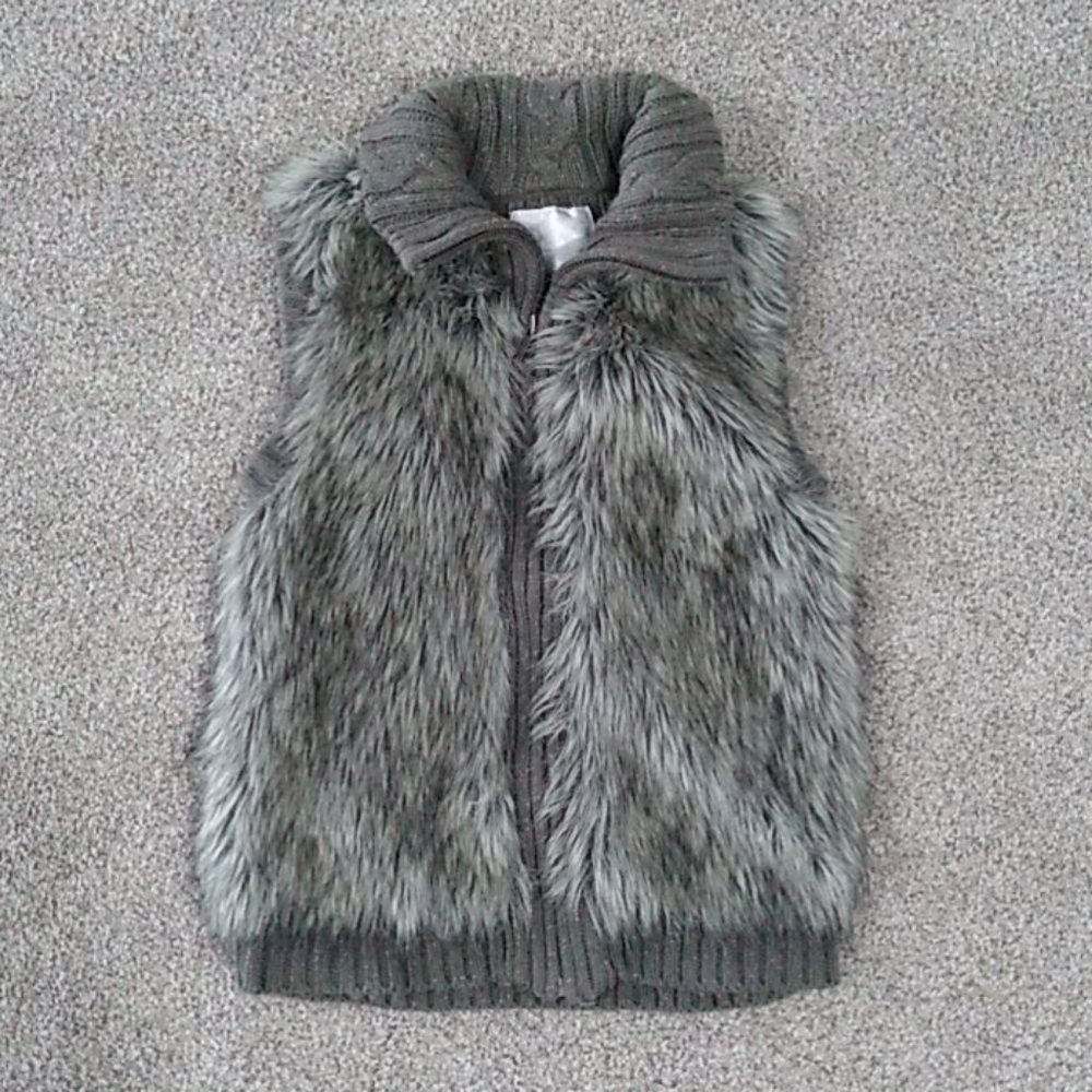 Justice girls faux fur vest